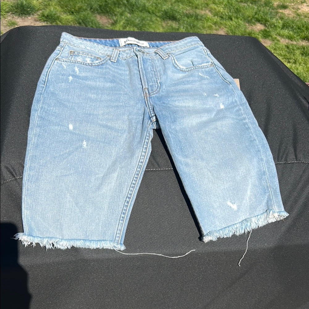 Reformation Light Blue Jean Shorts with Some Distressing Size 24- NWOT's
